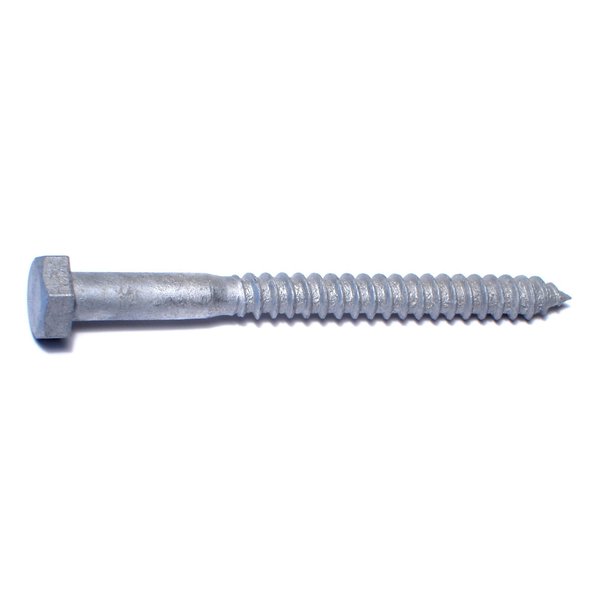 Midwest Fastener Lag Screw, 5/16 in, 3-1/2 in, Steel, Hot Dipped Galvanized Hex Hex Drive, 50 PK 05571